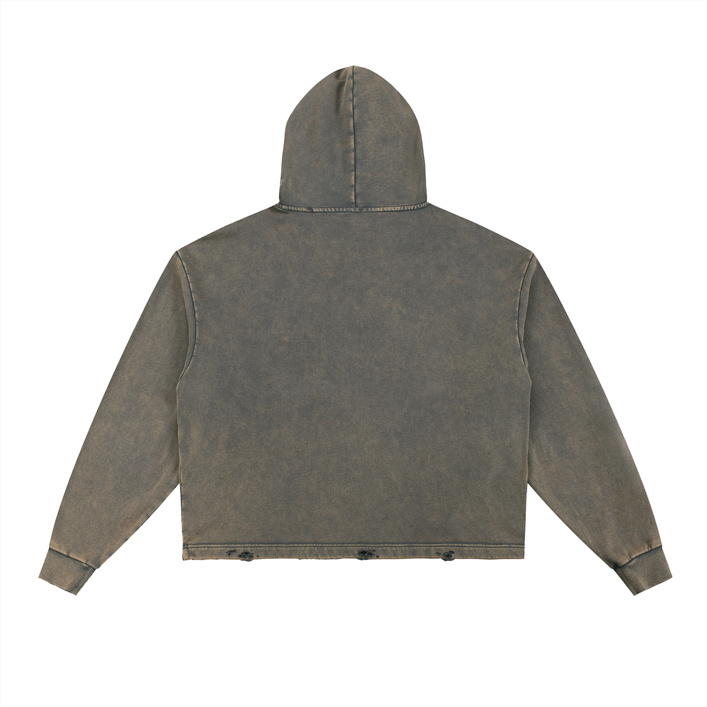 AX Washed Frayed-Hem Hoodie