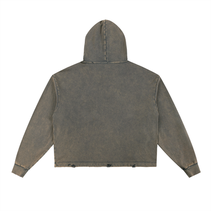AX Washed Frayed-Hem Hoodie