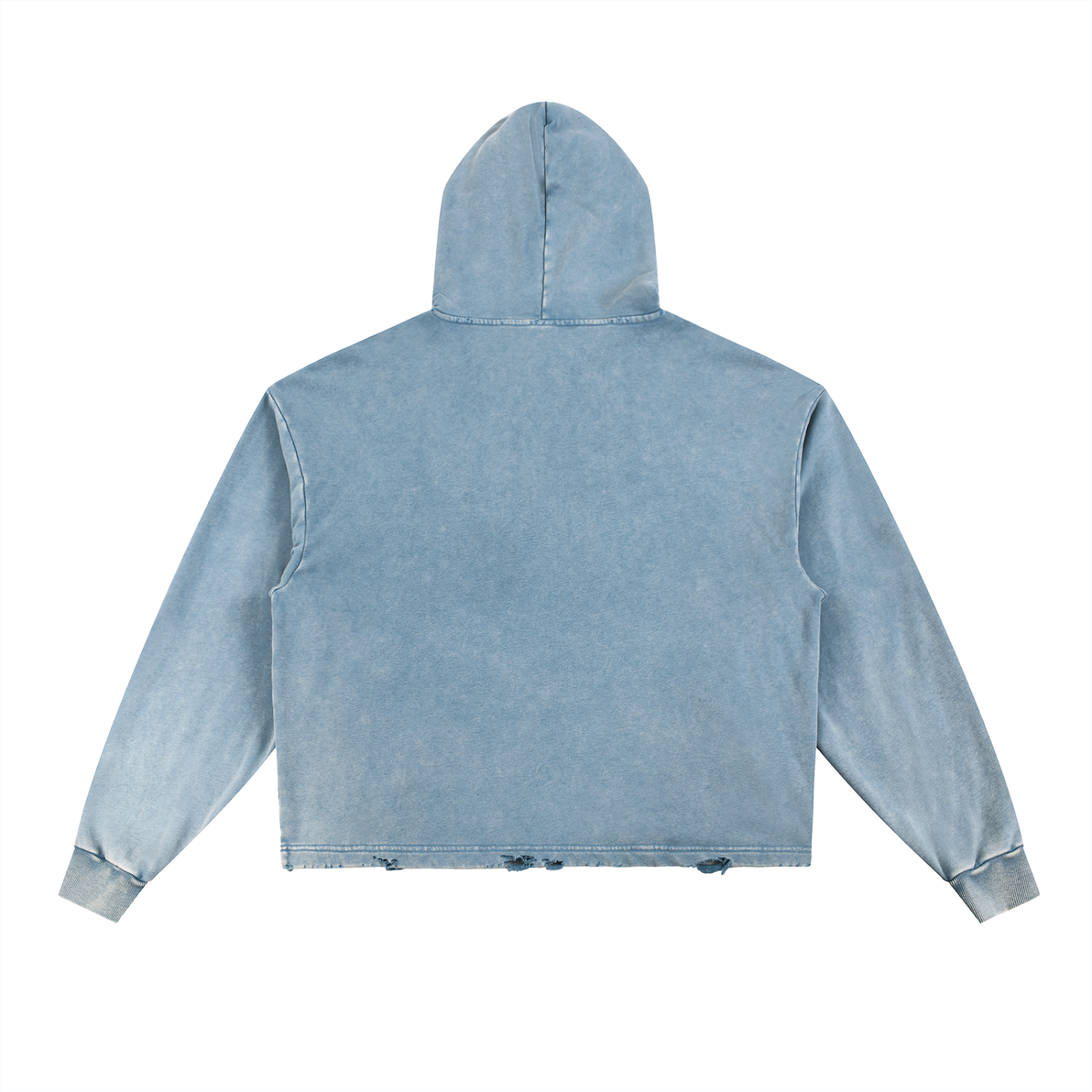 AX Washed Frayed-Hem Hoodie
