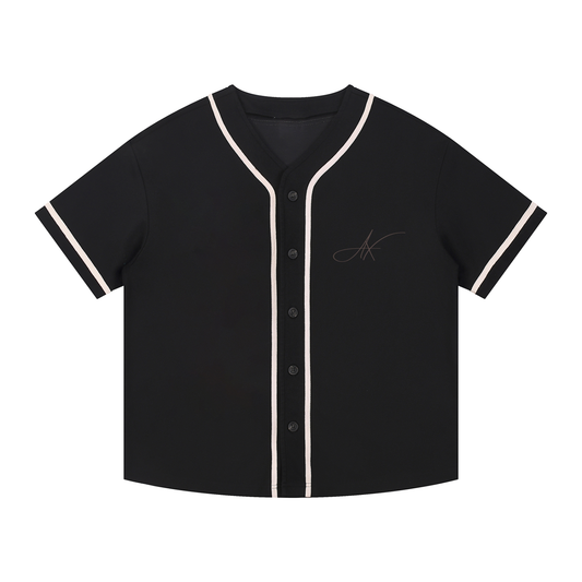 Contrast Piped Button-Up Jersey