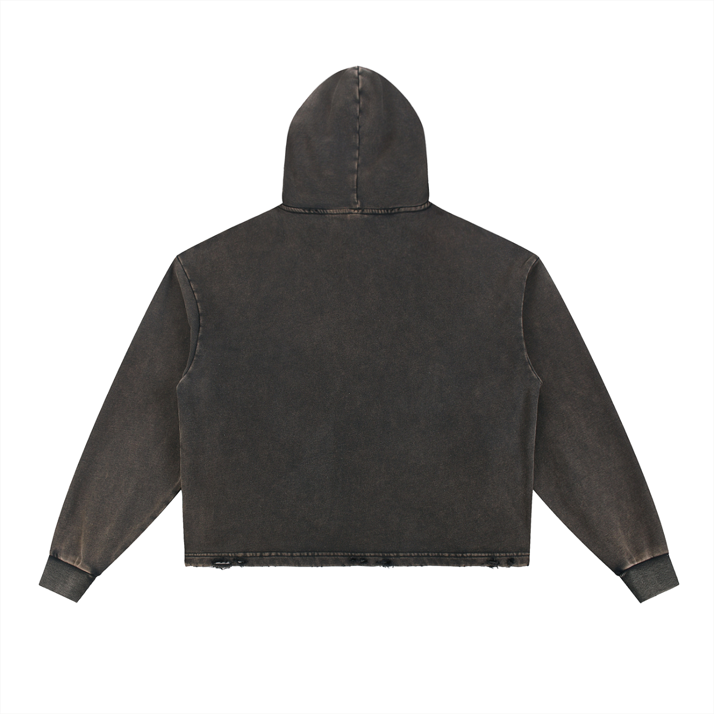 AX Washed Frayed-Hem Hoodie