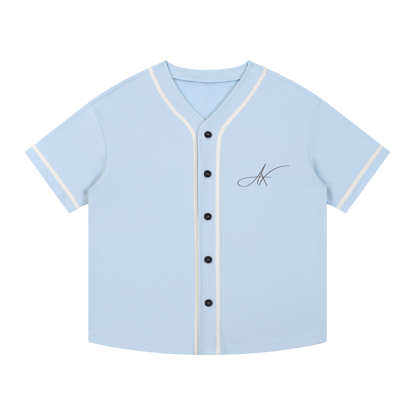 Contrast Piped Button-Up Jersey