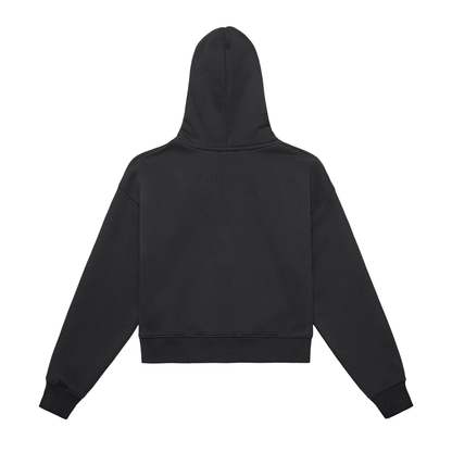 Antonex Fleeced Zip-Up Cropped Hoodie