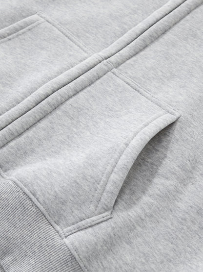 Antonex Fleeced Zip-Up Cropped Hoodie