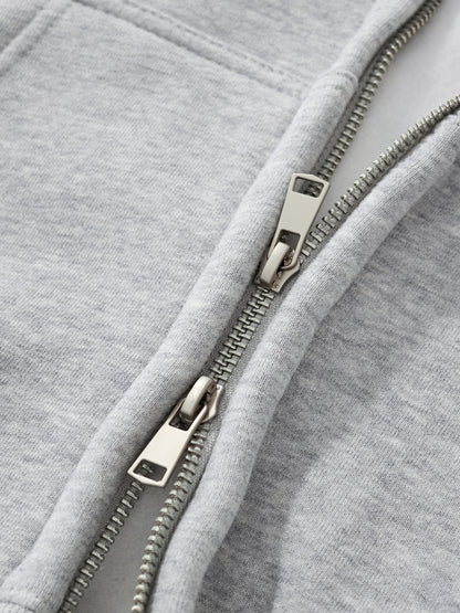 Antonex Fleeced Zip-Up Cropped Hoodie