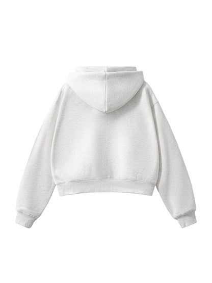 Antonex Fleeced Zip-Up Cropped Hoodie