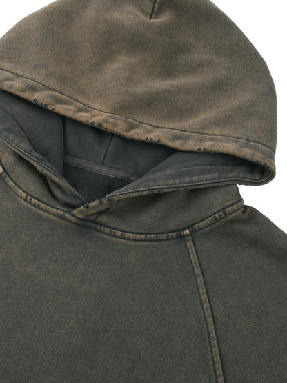 AX Washed Frayed-Hem Hoodie